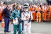 Helmets, Portrait, Silverstone Circuit, GP2210a, F1, GP, Great Britain
Sebastian Vettel, Aston Martin, and Mick Schumacher, Haas F1 Team, talk after the race
